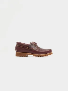 3-Eye Lug Handsewn Boat Shoe, Burgundy