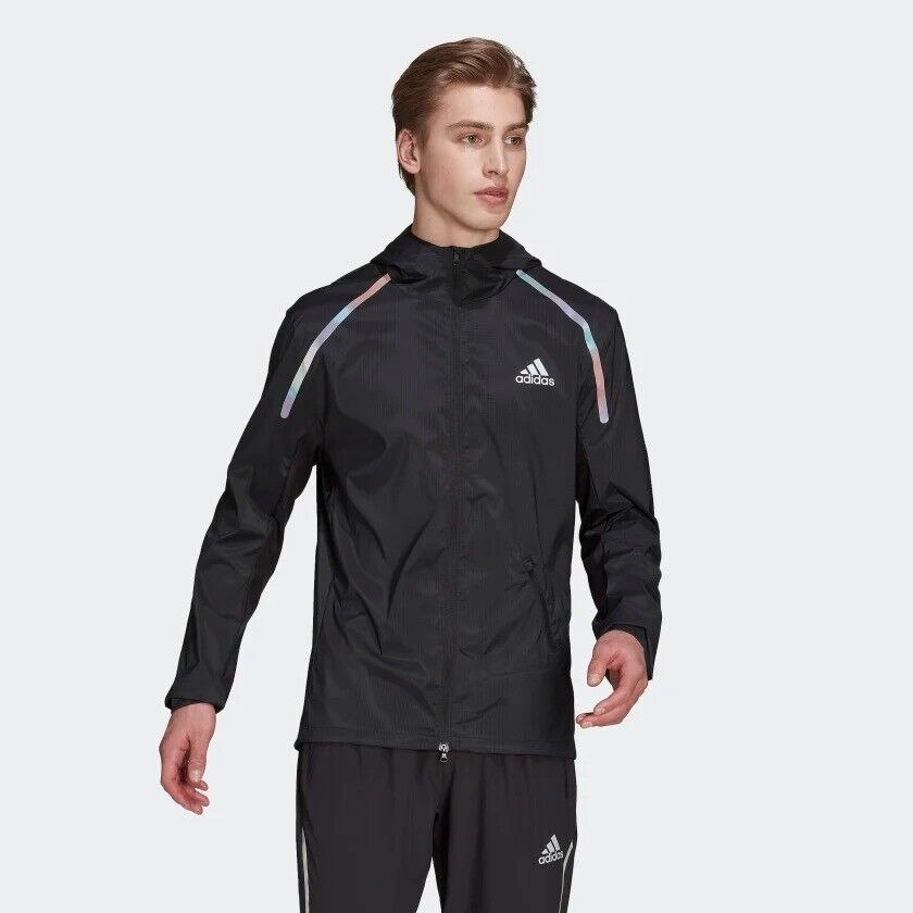 adidas Marathon Running Jacket Mens Fitness Lightweight WIND.RDY Top