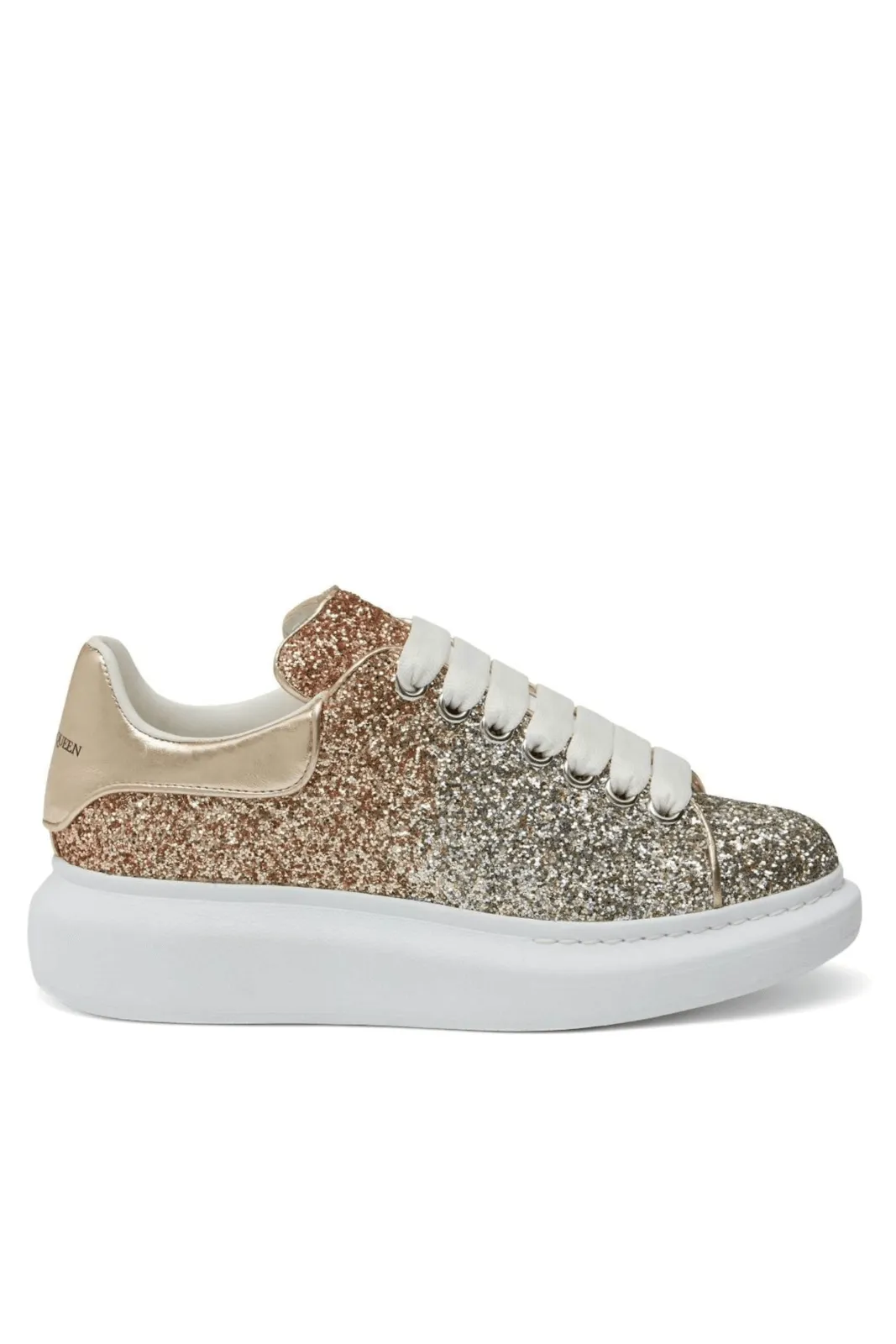 Alexander McQueen Oversized gold glitter chunky sneakers