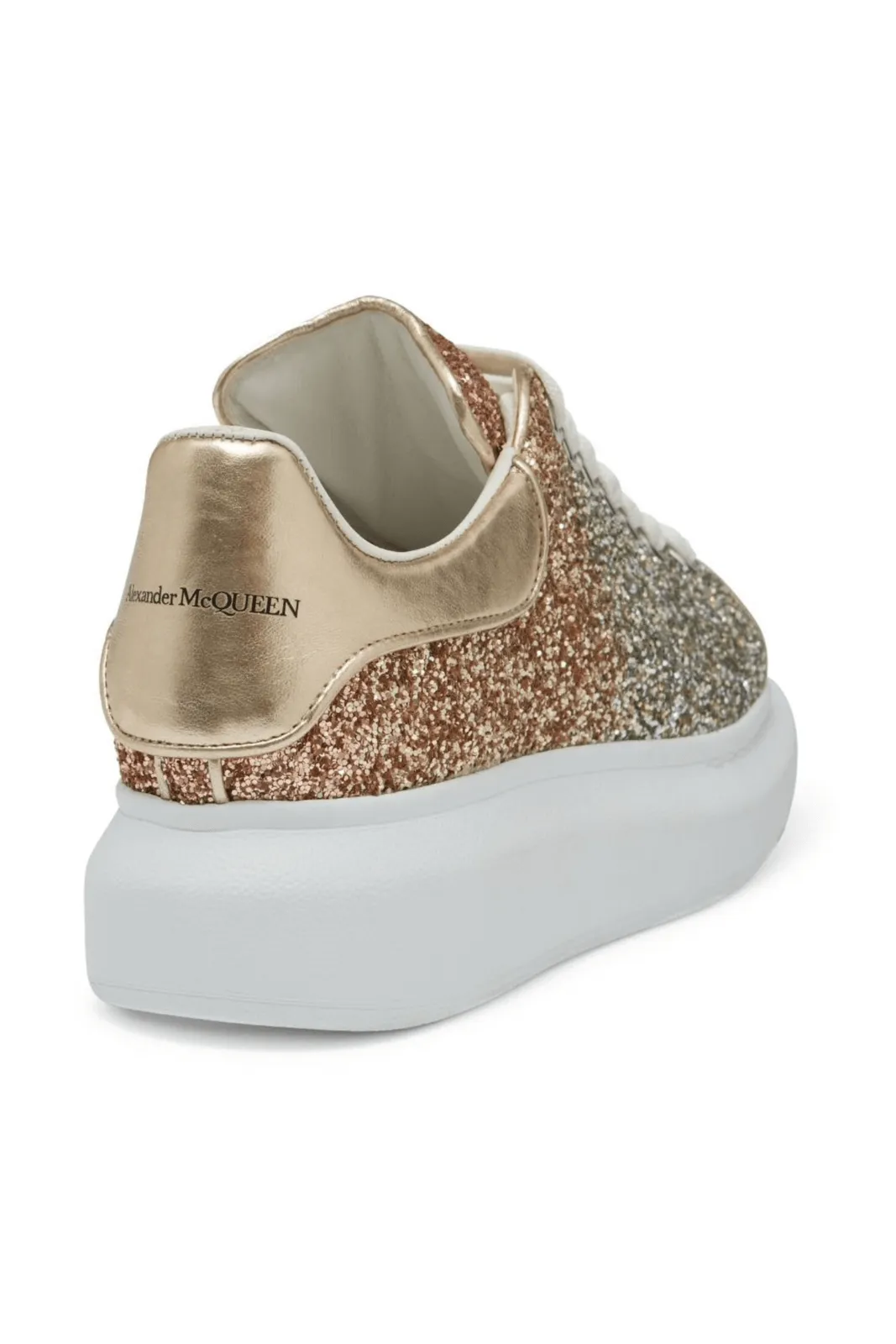 Alexander McQueen Oversized gold glitter chunky sneakers