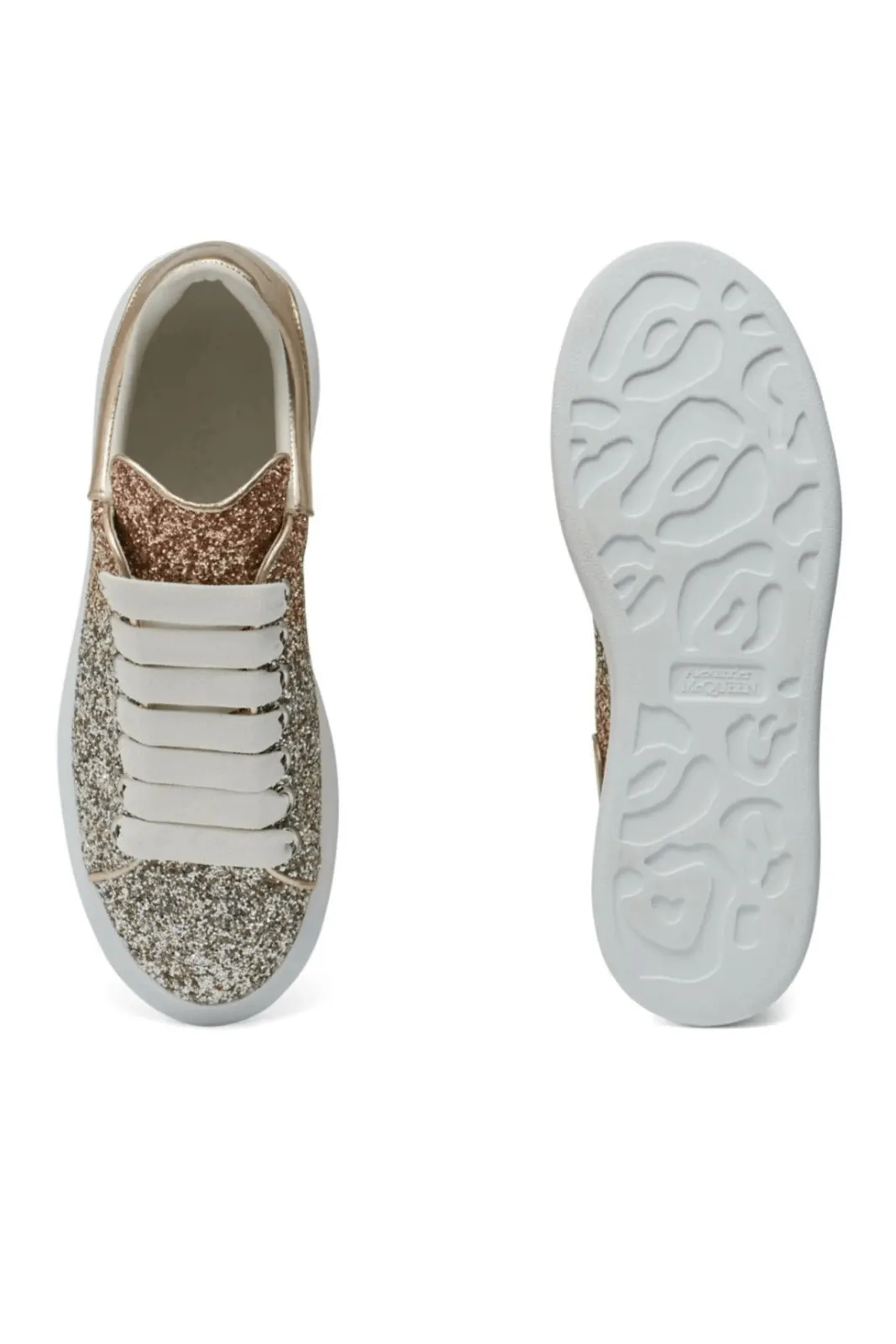 Alexander McQueen Oversized gold glitter chunky sneakers