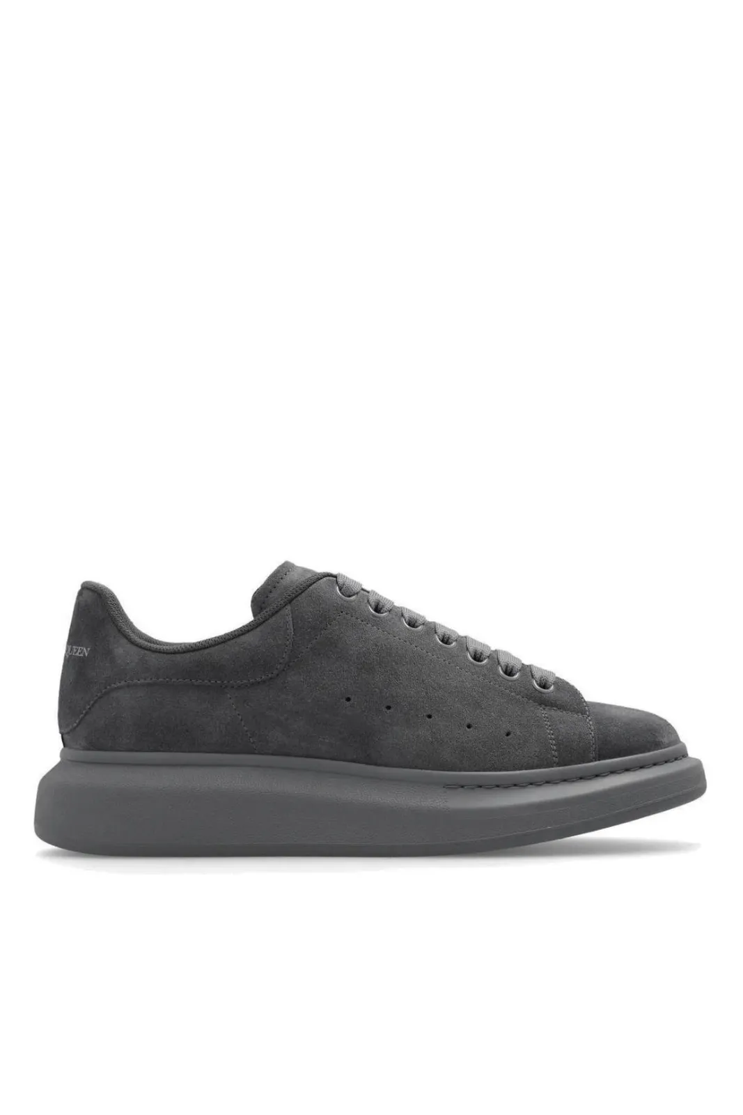 Alexander McQueen Oversized Lace-Up Sneakers Full grey suede