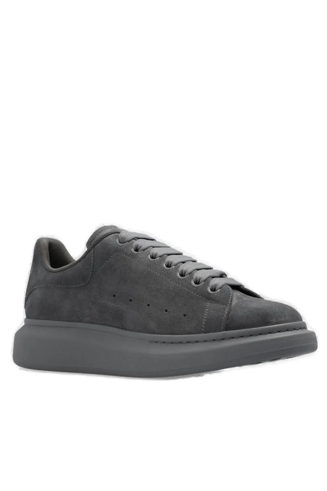 Alexander McQueen Oversized Lace-Up Sneakers Full grey suede