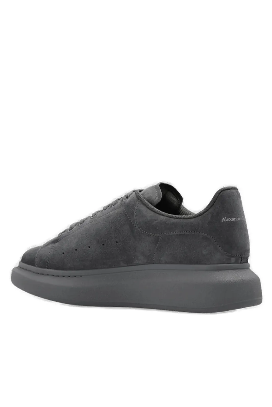 Alexander McQueen Oversized Lace-Up Sneakers Full grey suede