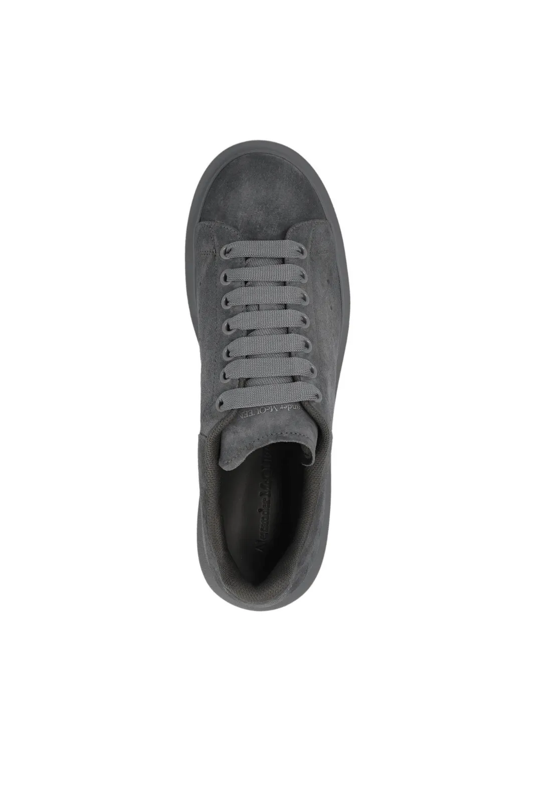 Alexander McQueen Oversized Lace-Up Sneakers Full grey suede