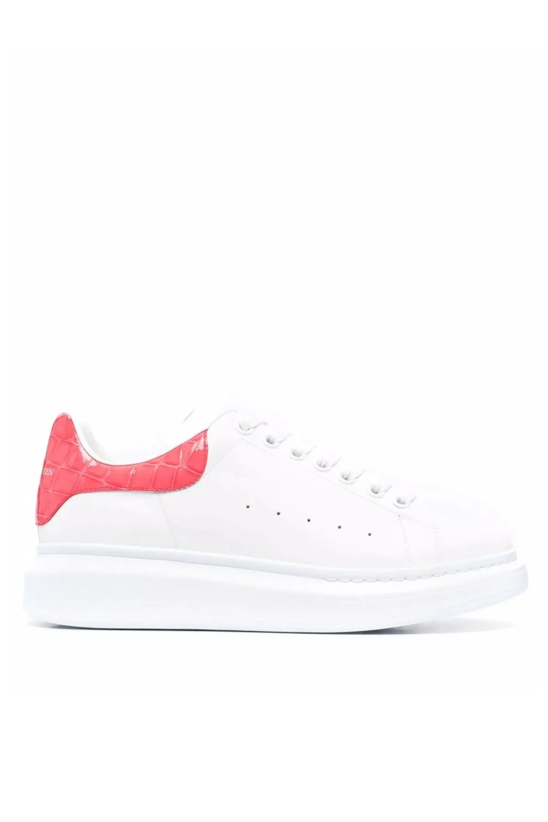 Alexander McQueen oversized low-top sneakers white and peach