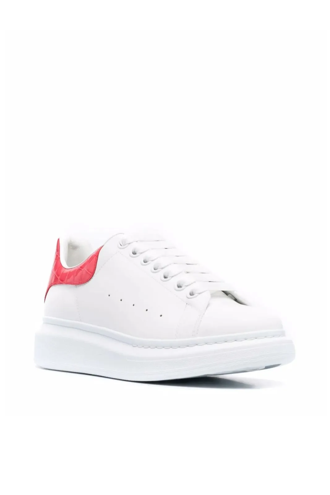 Alexander McQueen oversized low-top sneakers white and peach