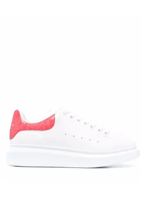 Alexander McQueen oversized low-top sneakers white and peach