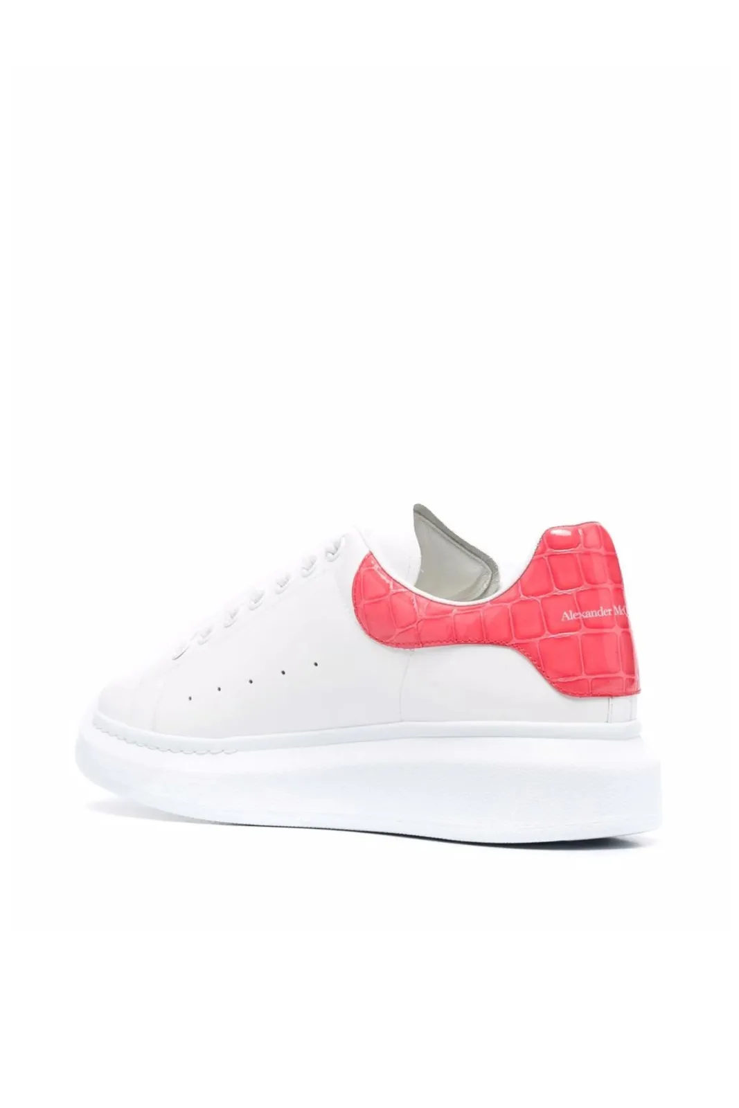 Alexander McQueen oversized low-top sneakers white and peach