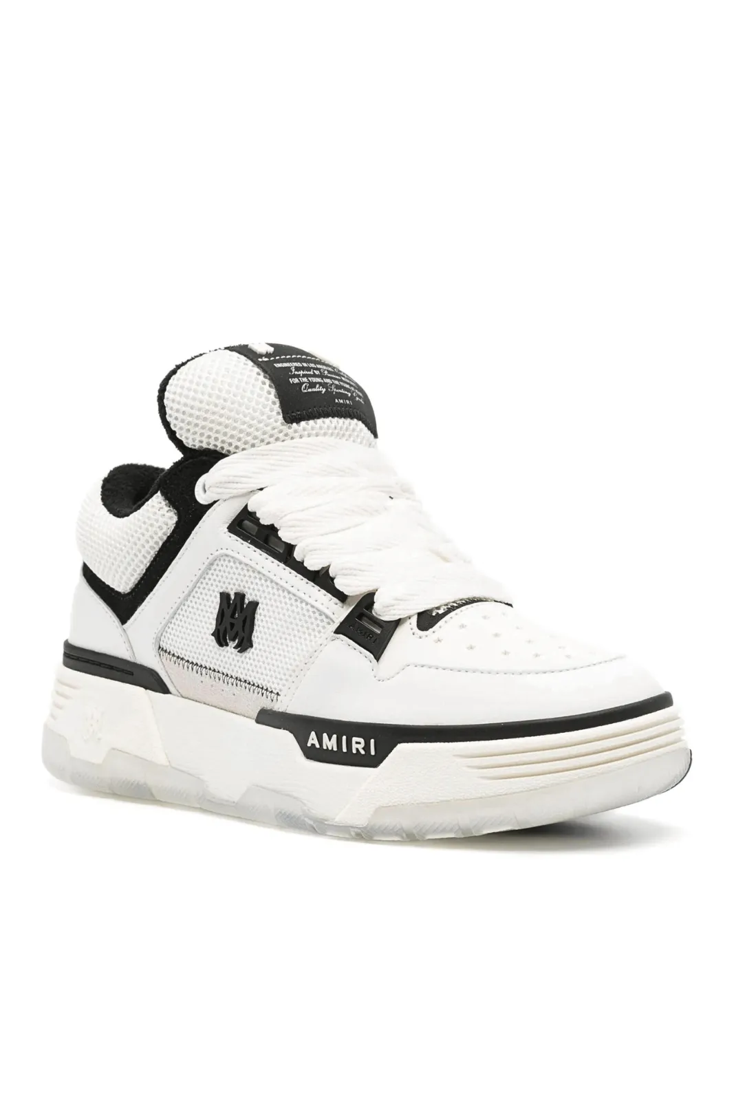 Amiri MA-1 Logo Plaque Lace-Up Sneakers for man White Black