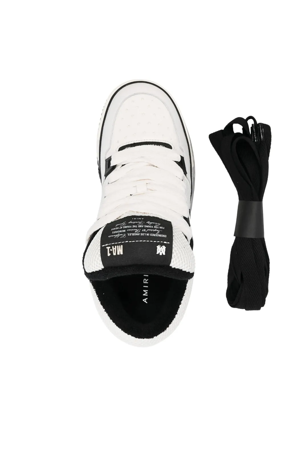 Amiri MA-1 Logo Plaque Lace-Up Sneakers for man White Black