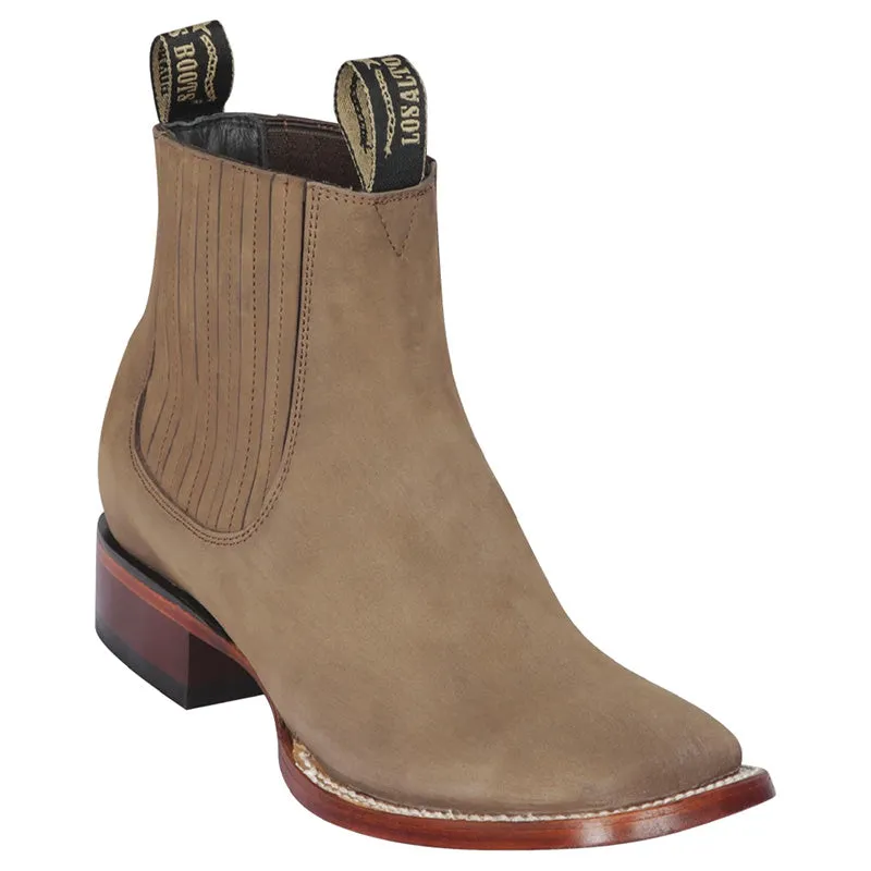 Ankle Square Toe Boot - Taupe