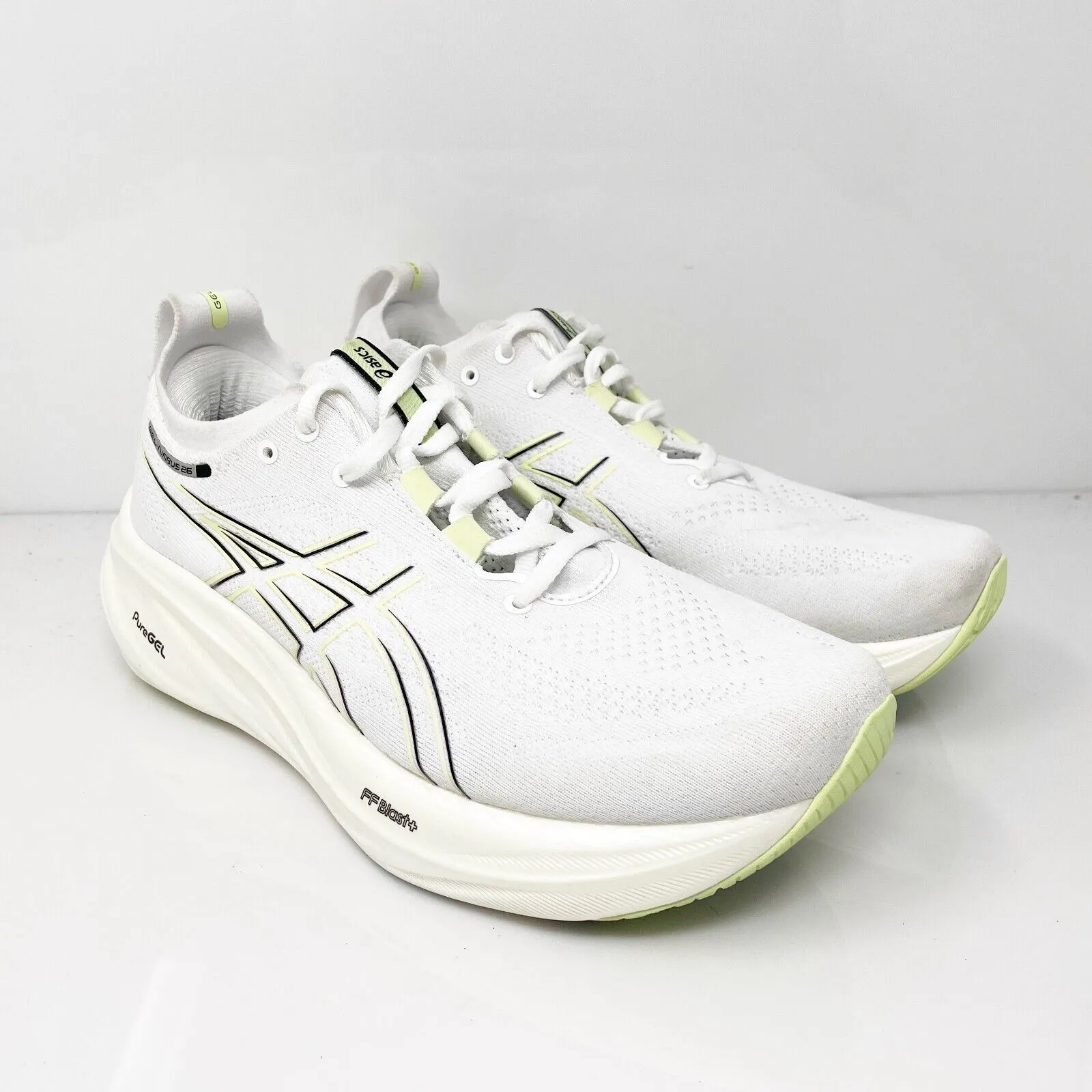 Asics Mens Gel Nimbus 26 1011B796 White Running Shoes Sneakers Size 8.5 EW