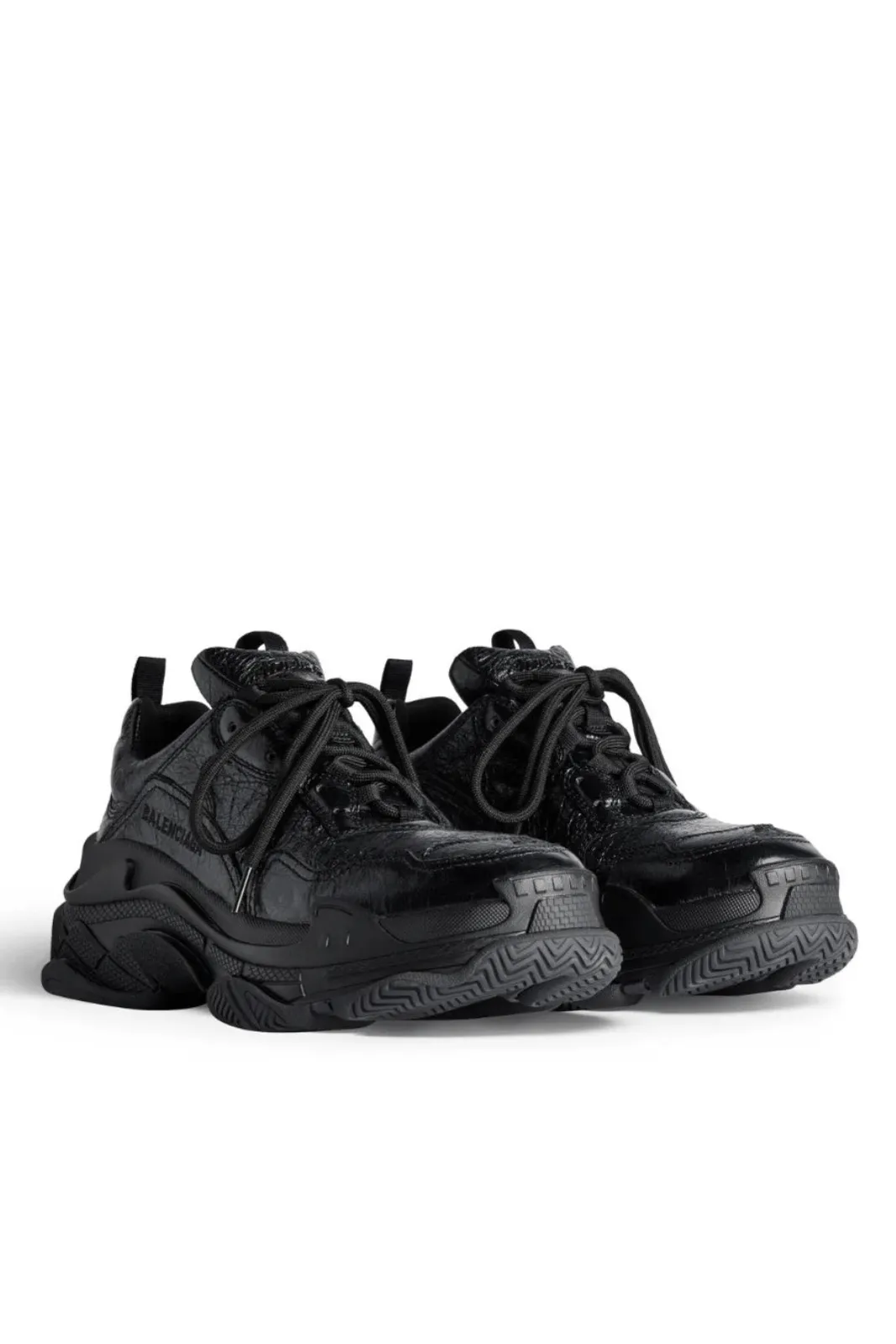 Balenciaga Triple S Lambskin Sneakers Black