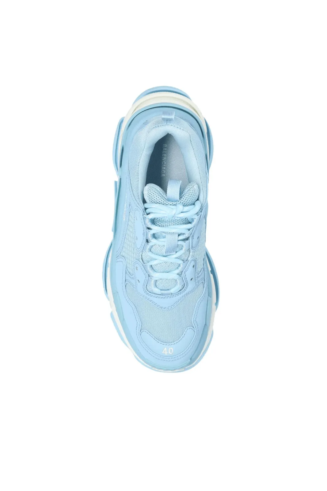 Balenciaga Triple S Mesh Panelled Sneakers Baby Blue