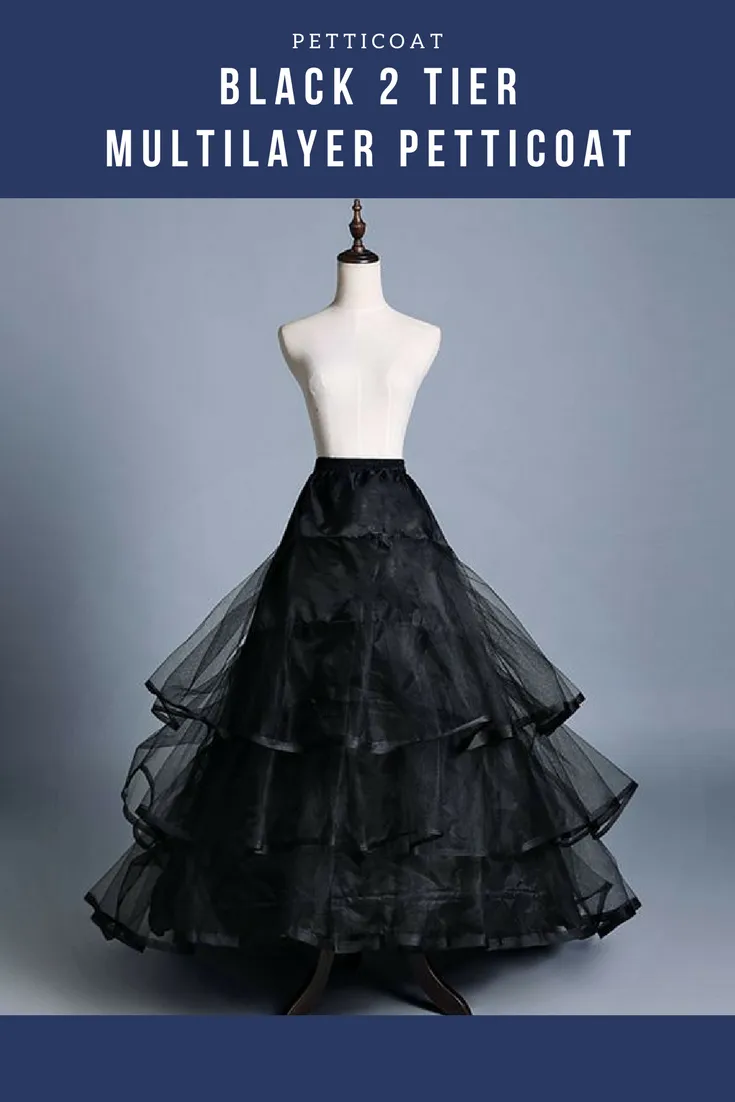 Black 2 Tier Multilayer Tulle Petticoat