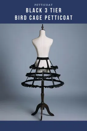 Black 3 Tier Bird Cage Petticoat