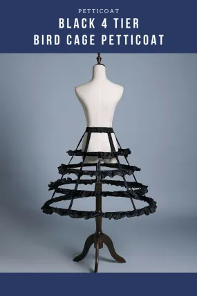 Black 4 Tier Bird Cage Petticoat