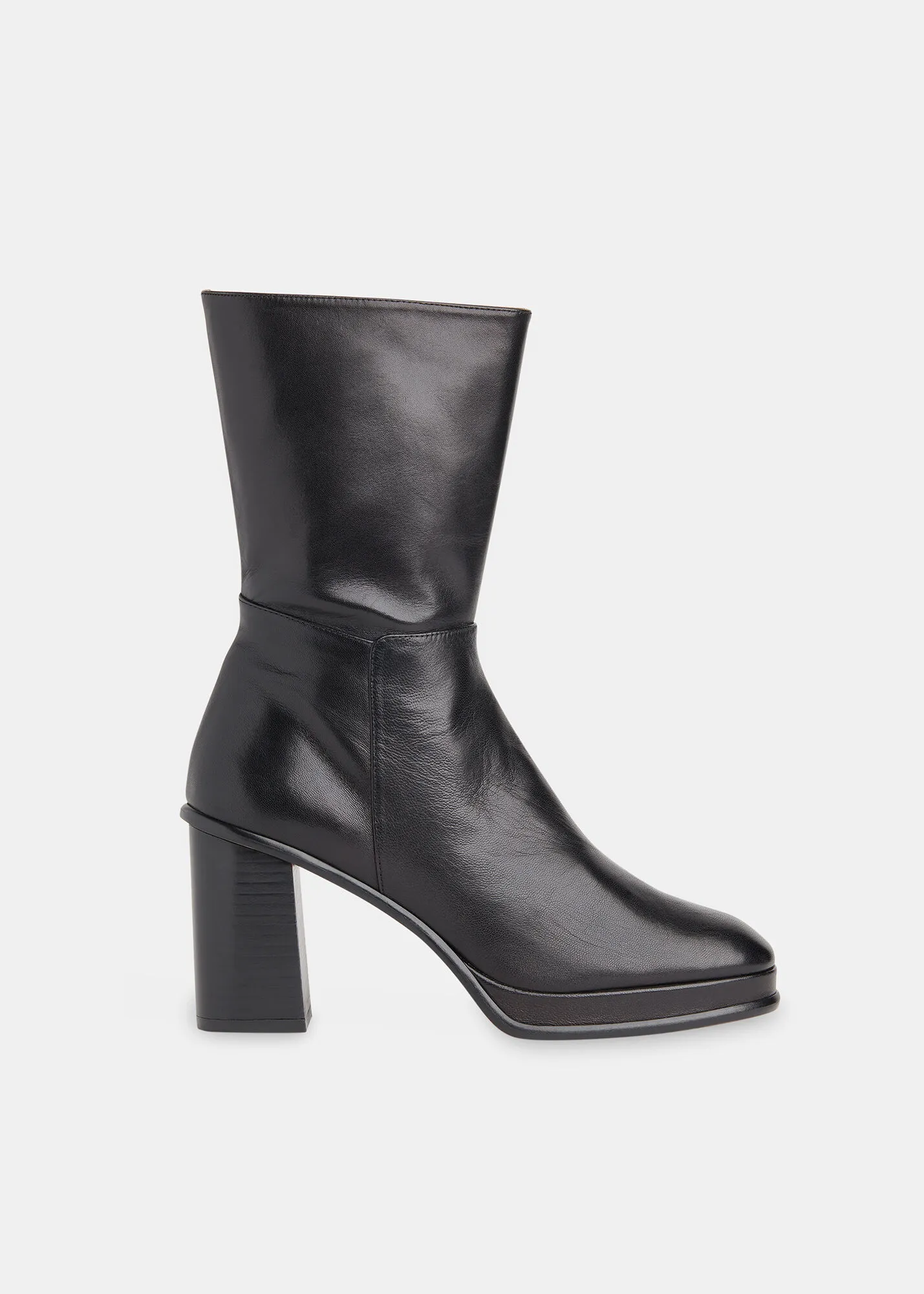 Black Clara Platform Heeled Boot