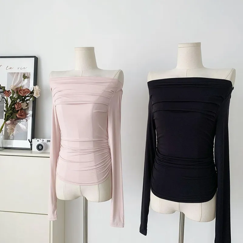 Black Pink Knitted Sweater Slim Top - Kimi