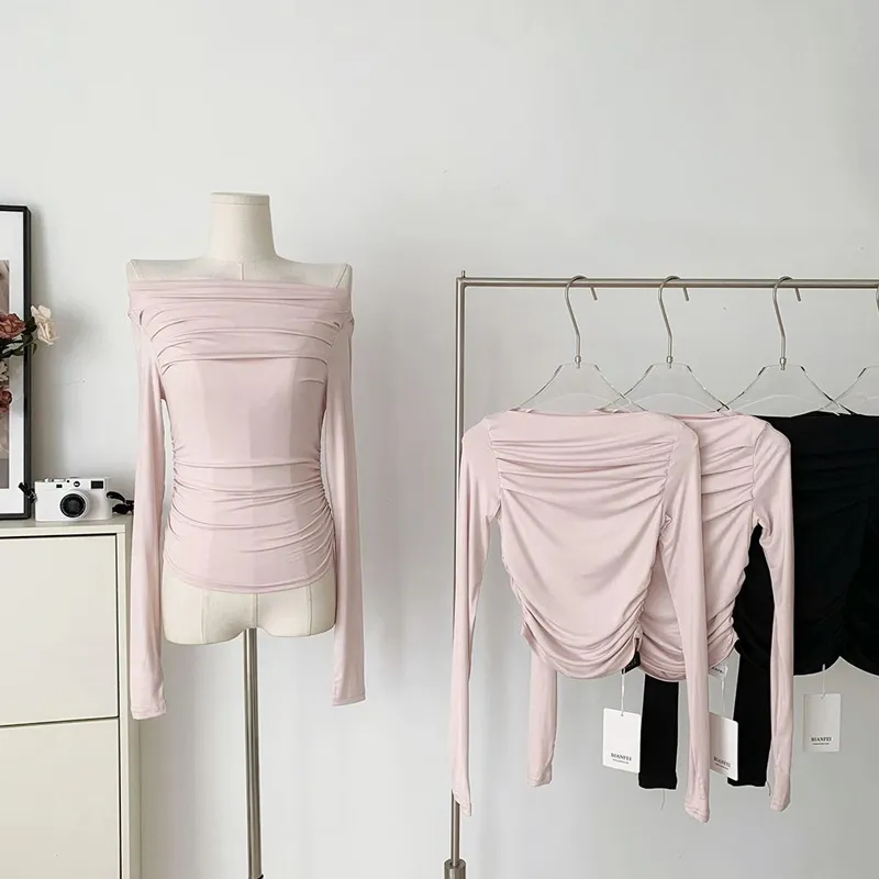 Black Pink Knitted Sweater Slim Top - Kimi