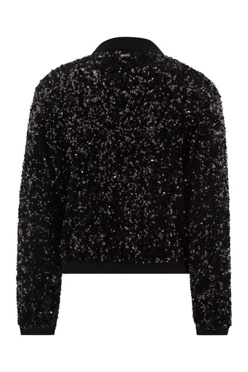 BOMBER JACKET WITH SEQUINS