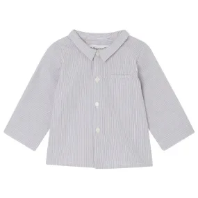 Bonpoint Baby Boubou Shirt Grey Stripes