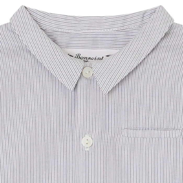 Bonpoint Baby Boubou Shirt Grey Stripes