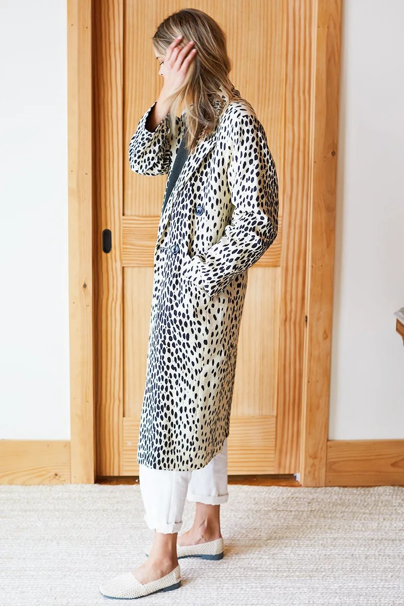 Bowery Coat - Leopard Linen