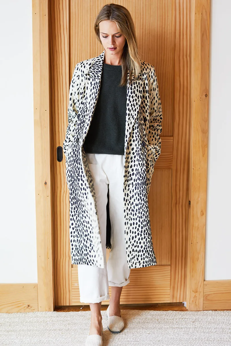 Bowery Coat - Leopard Linen