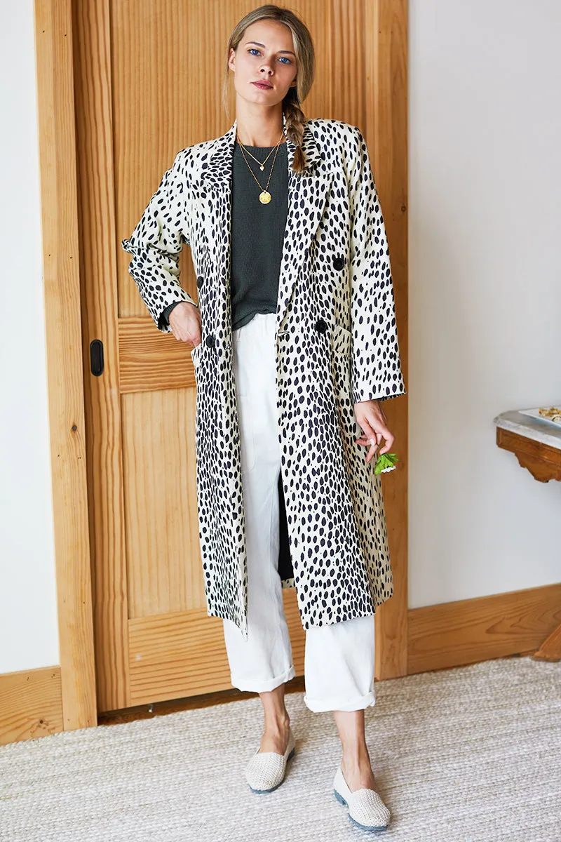 Bowery Coat - Leopard Linen