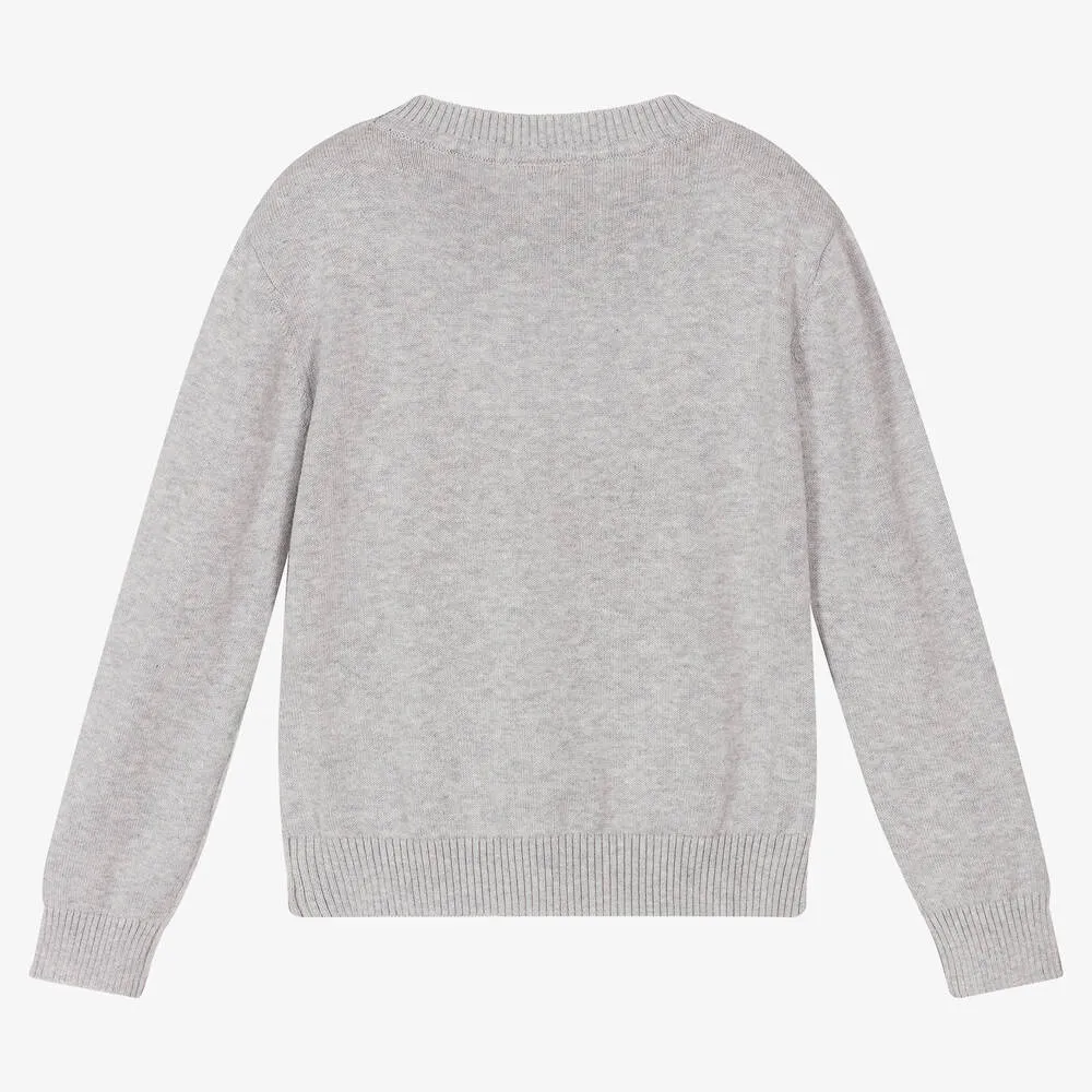 Boys Grey Cotton Sweater