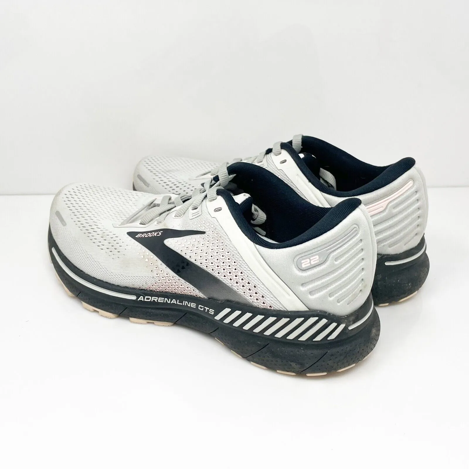 Brooks Womens Adrenaline GTS 22 1203531B035 White Running Shoes Sneakers Sz 9 B