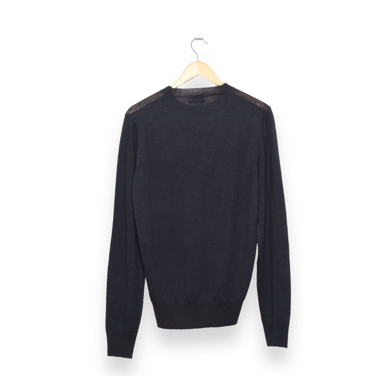 Brooksfield Crew Sweater linen blend navy