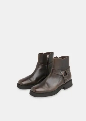 Brown Matteo Burnished Biker Boot