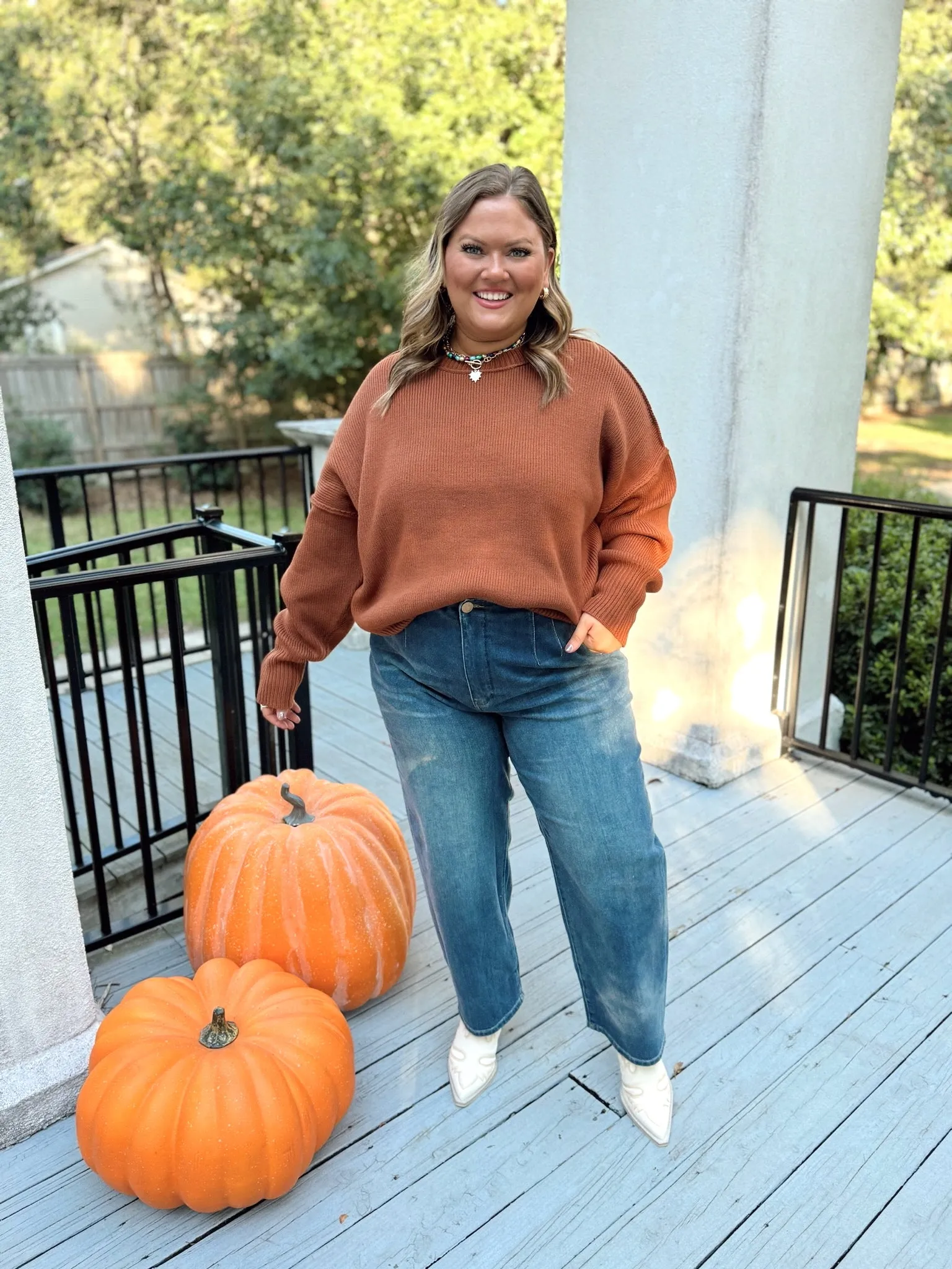 Chocolate Crew Neck Oversized Sweater