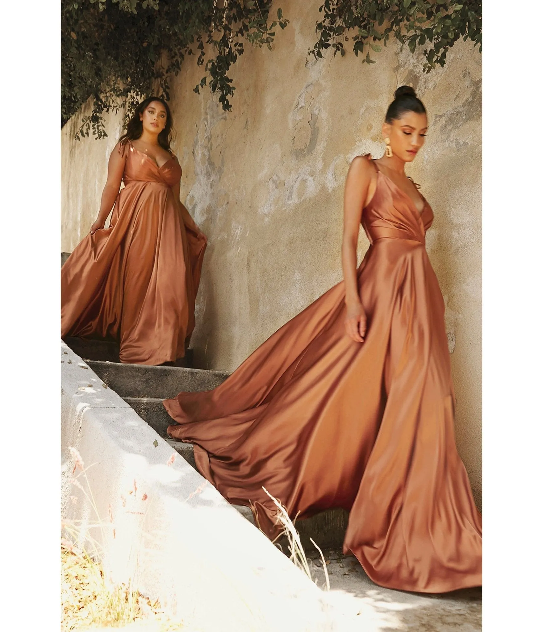 Cinderella Divine  Sienna Flowy Satin A-Line Bridesmaid Gown