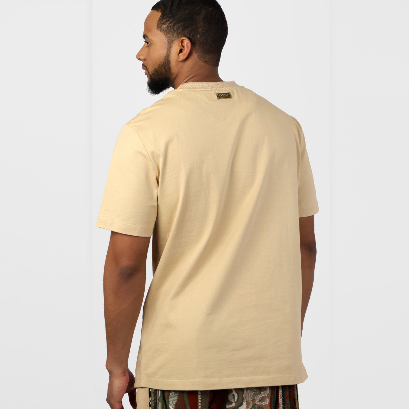 COOGI Sweater-Pieced Tee - Khaki