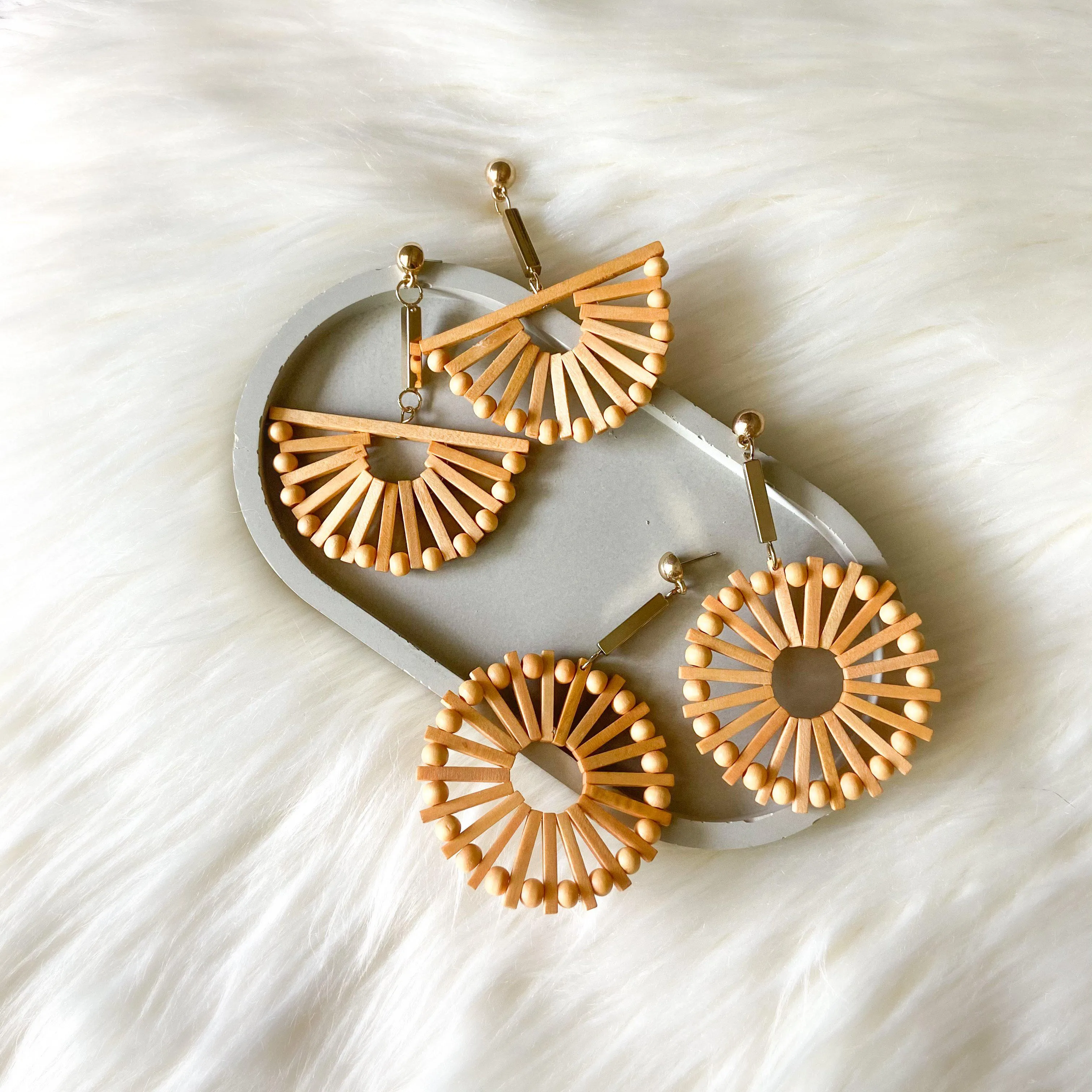 Costa Rica Wooden Statement Earrings