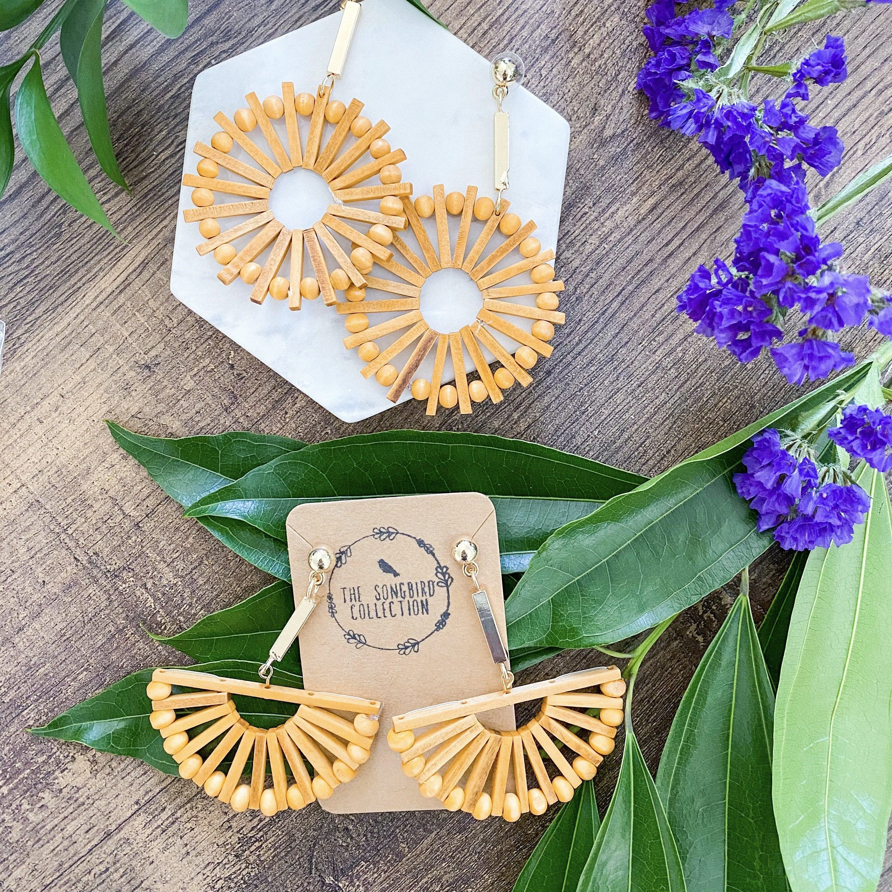 Costa Rica Wooden Statement Earrings