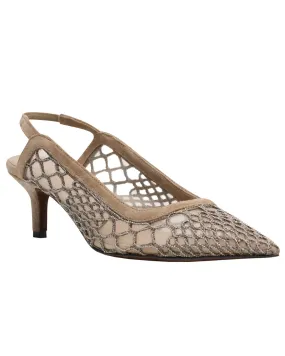 Crystal Mesh Net Slingback Pump in Fango