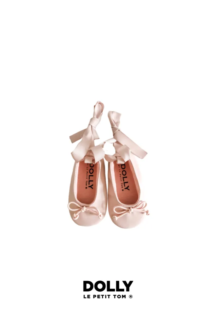 DOLLY by Le Petit Tom  BABY BALLERINAS WITH RIBBONS pink