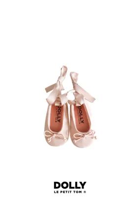 DOLLY by Le Petit Tom  BABY BALLERINAS WITH RIBBONS pink