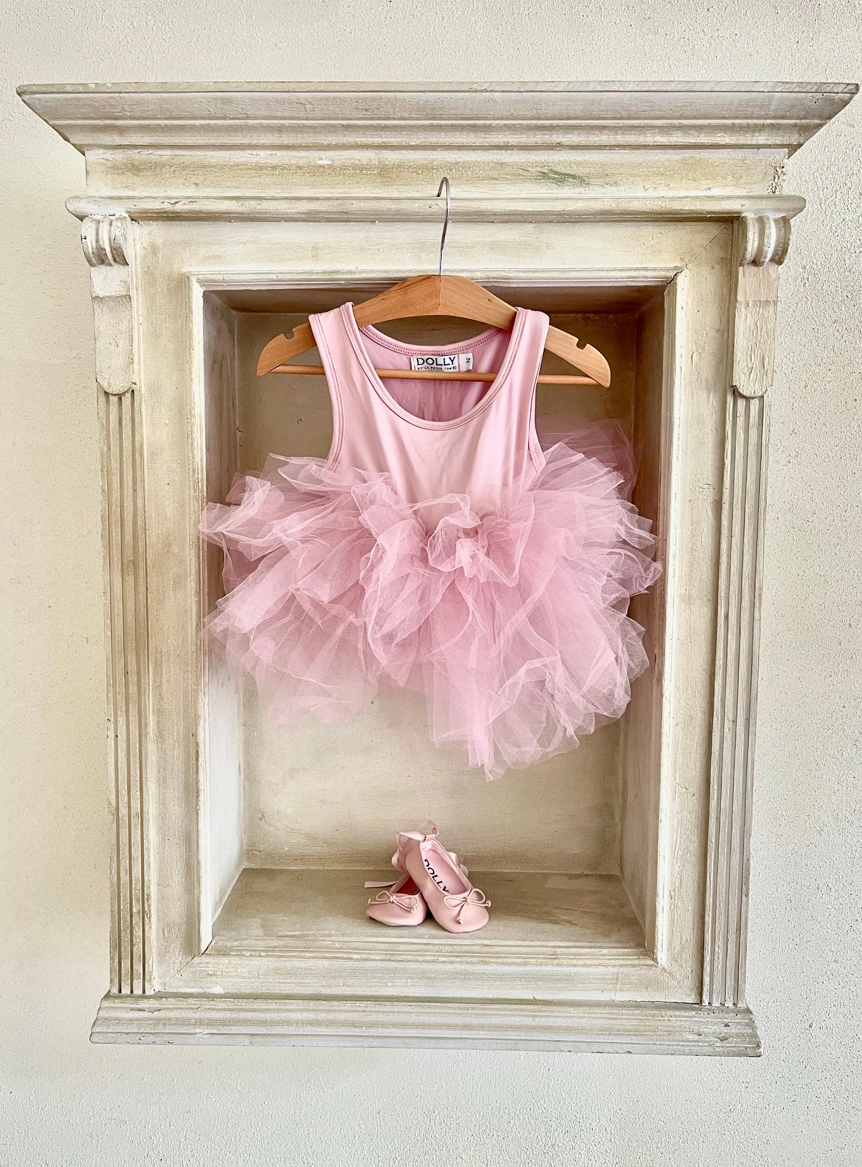 DOLLY by Le Petit Tom  BABY BALLERINAS WITH RIBBONS pink