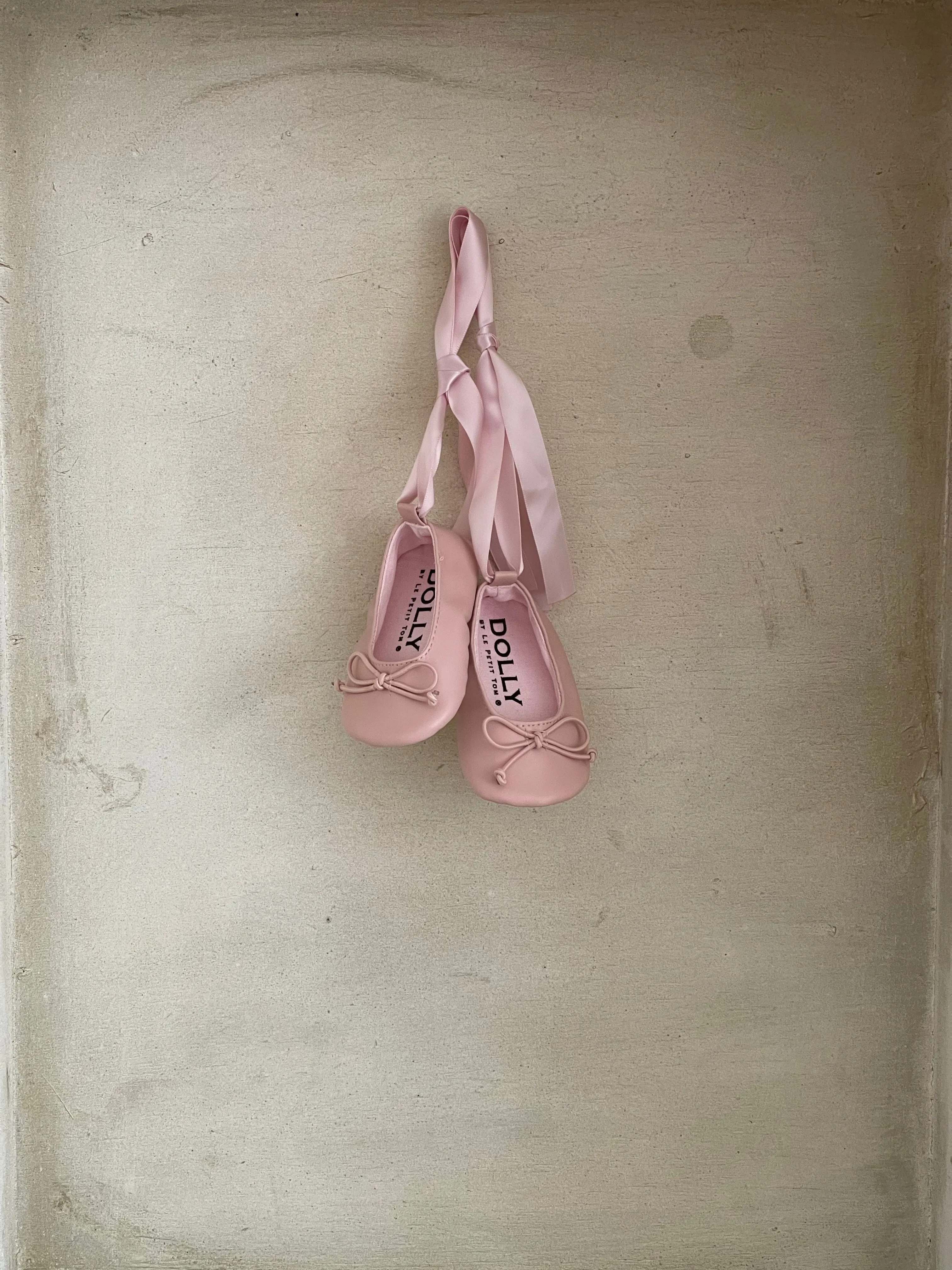 DOLLY by Le Petit Tom  BABY BALLERINAS WITH RIBBONS pink