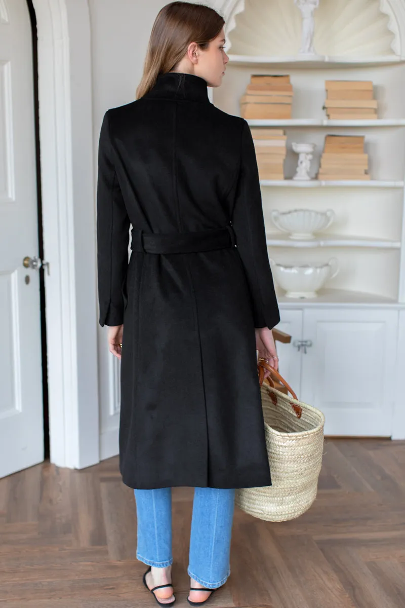 Double Button Coat - Black