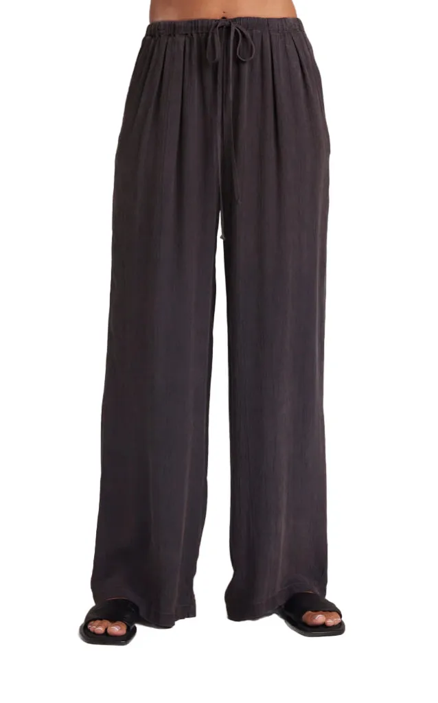 Easy Pleated Wide Leg Pant-  Slate Charcoal