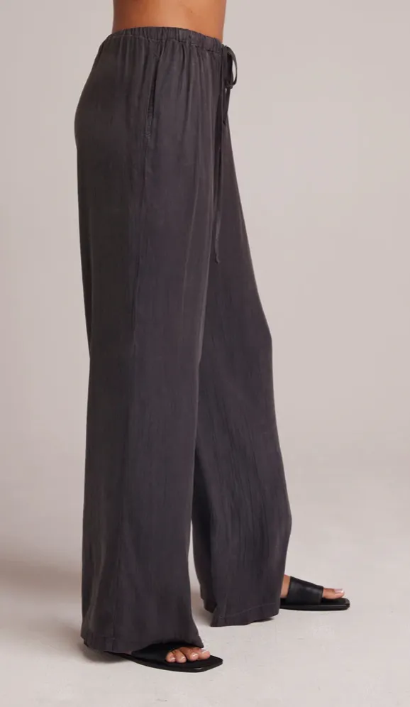 Easy Pleated Wide Leg Pant-  Slate Charcoal