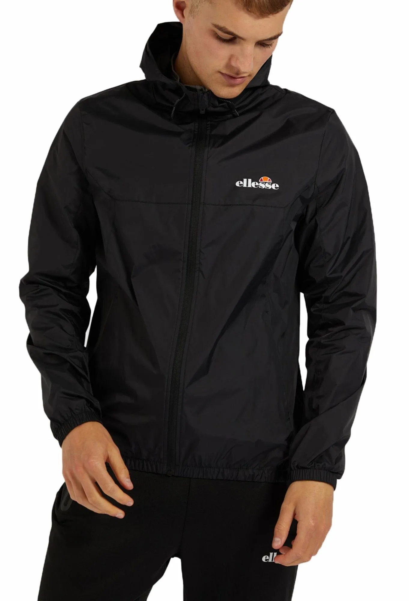 Ellesse Mens Cesanet Hooded Windbreaker Jacket Black