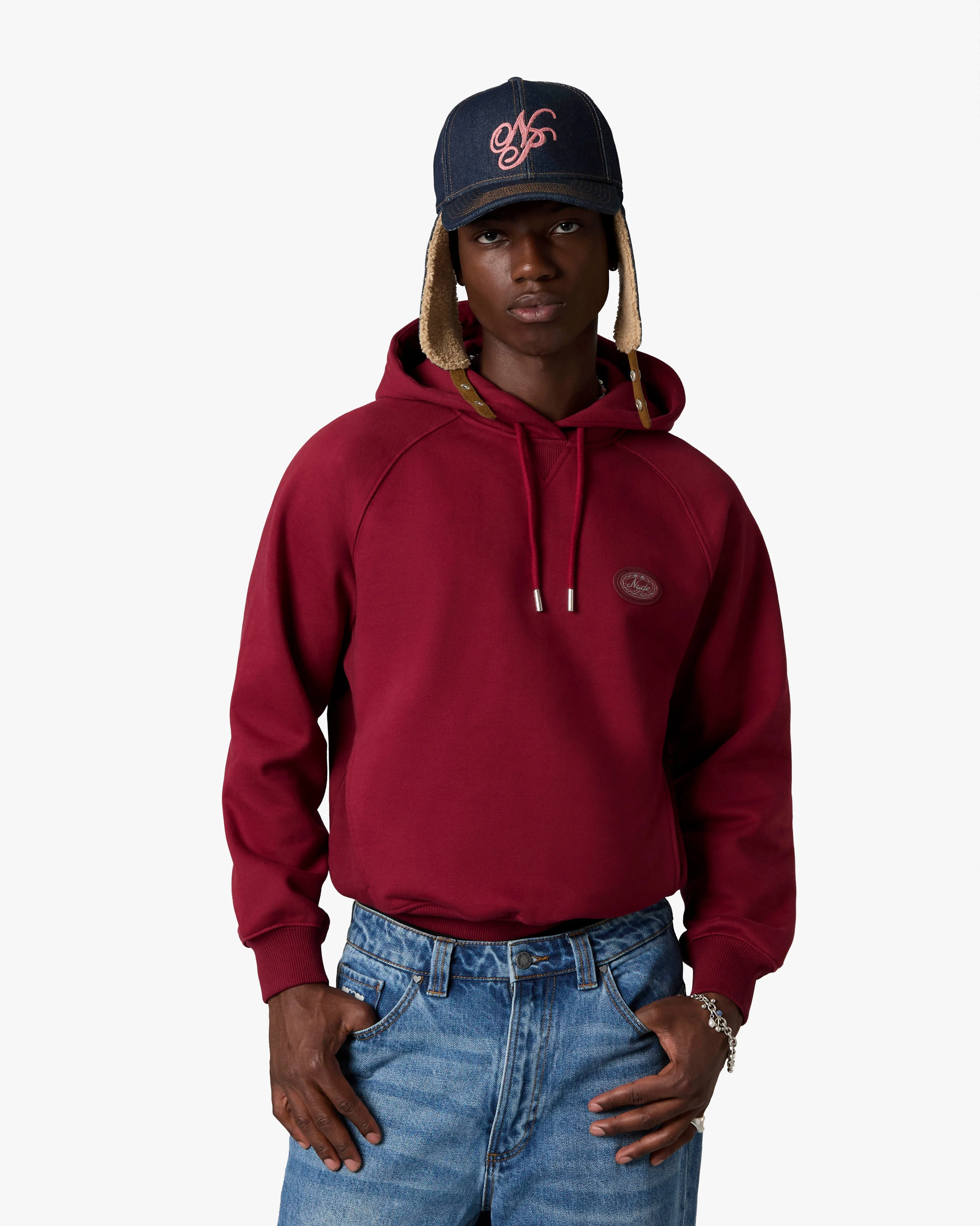 ESSENTIALS HOODIE BURGUNDY